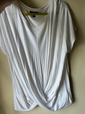 Express White Twist-Front Short Sleeve Tee